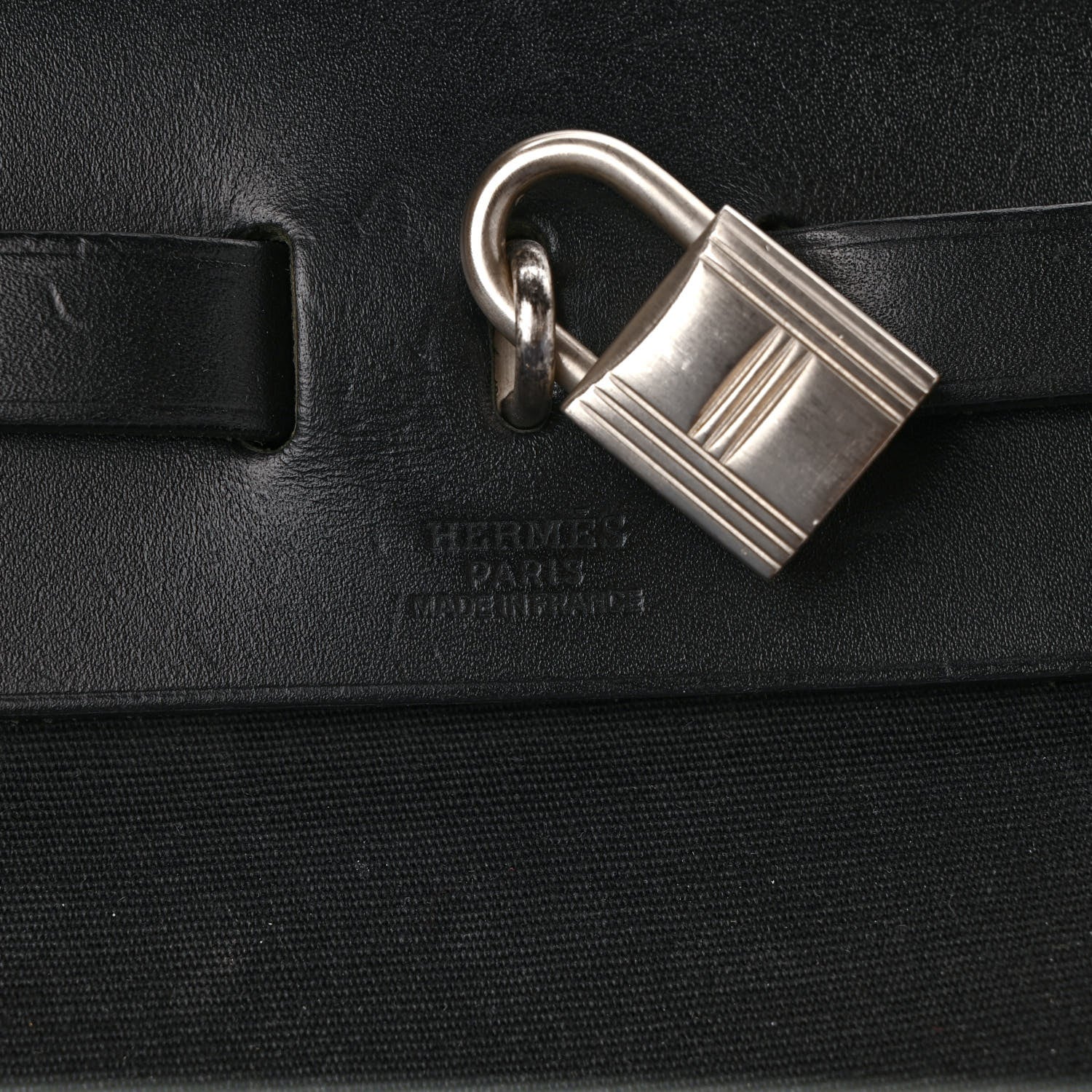 Hermes Toile Vache Calfskin Herbag 30 PM Black 8 of 15