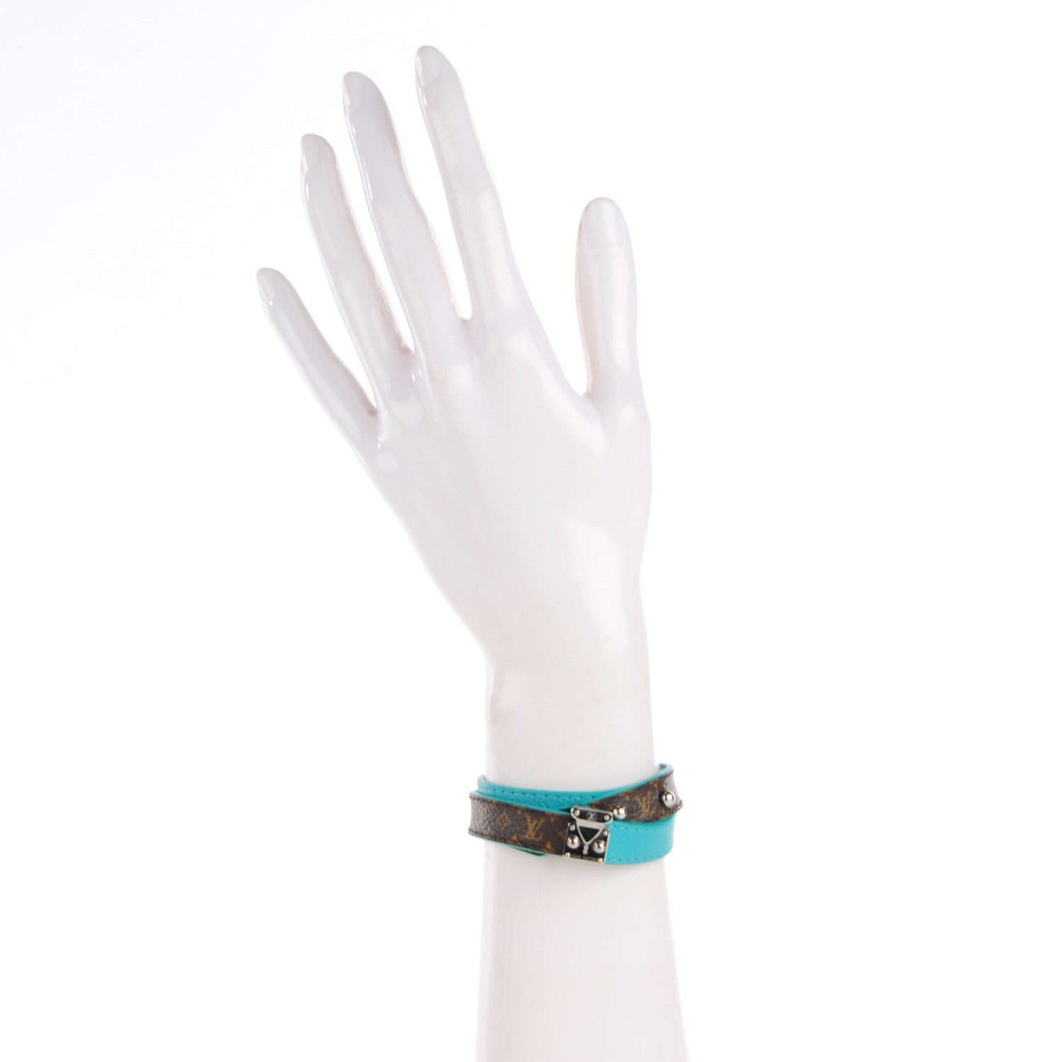 Louis Vuitton Monogram Lockit Bracelet 17 Turquoise 2 of 7