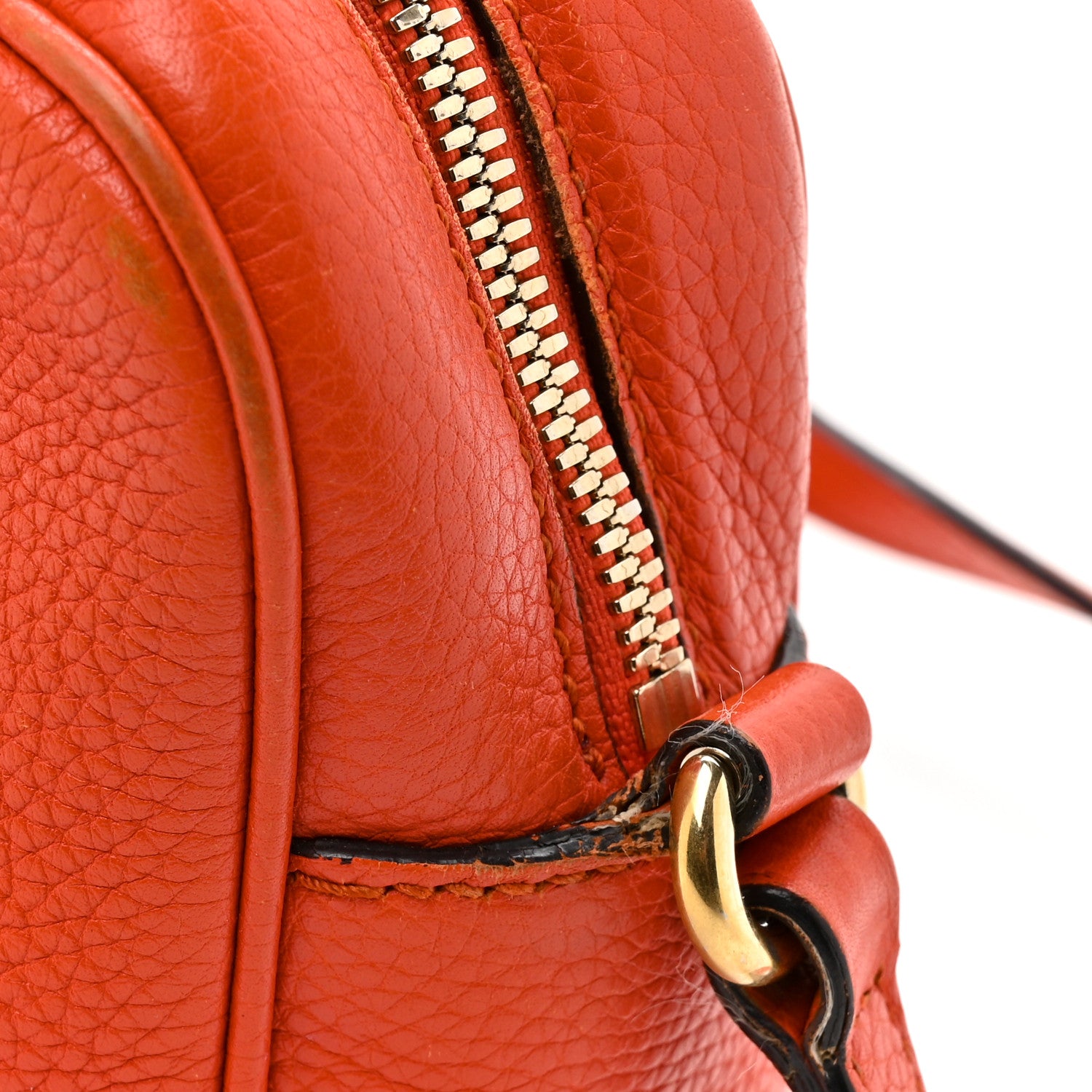 Gucci Pebbled Calfskin Small Soho Disco Bag Sun Orange 14 of 16