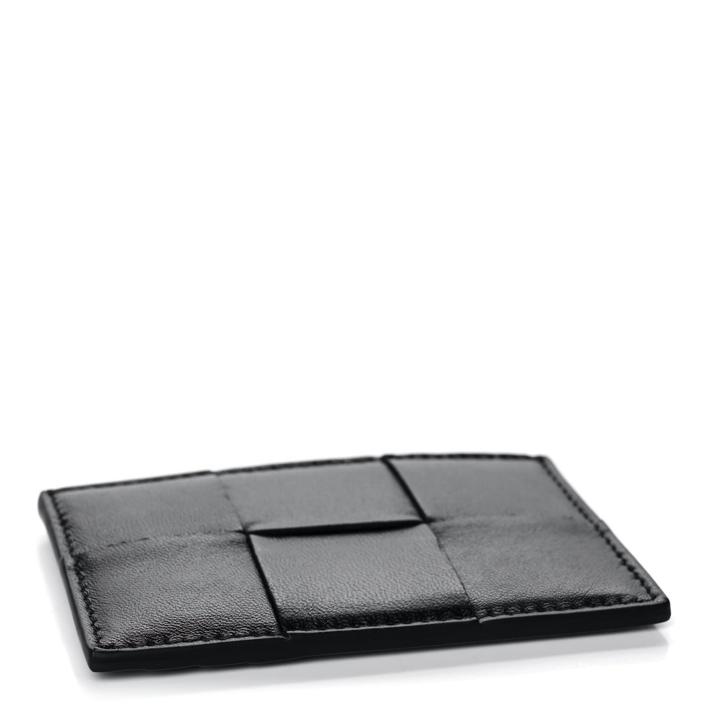 Nappa Intreccio Cassette Credit Card Holder Black
