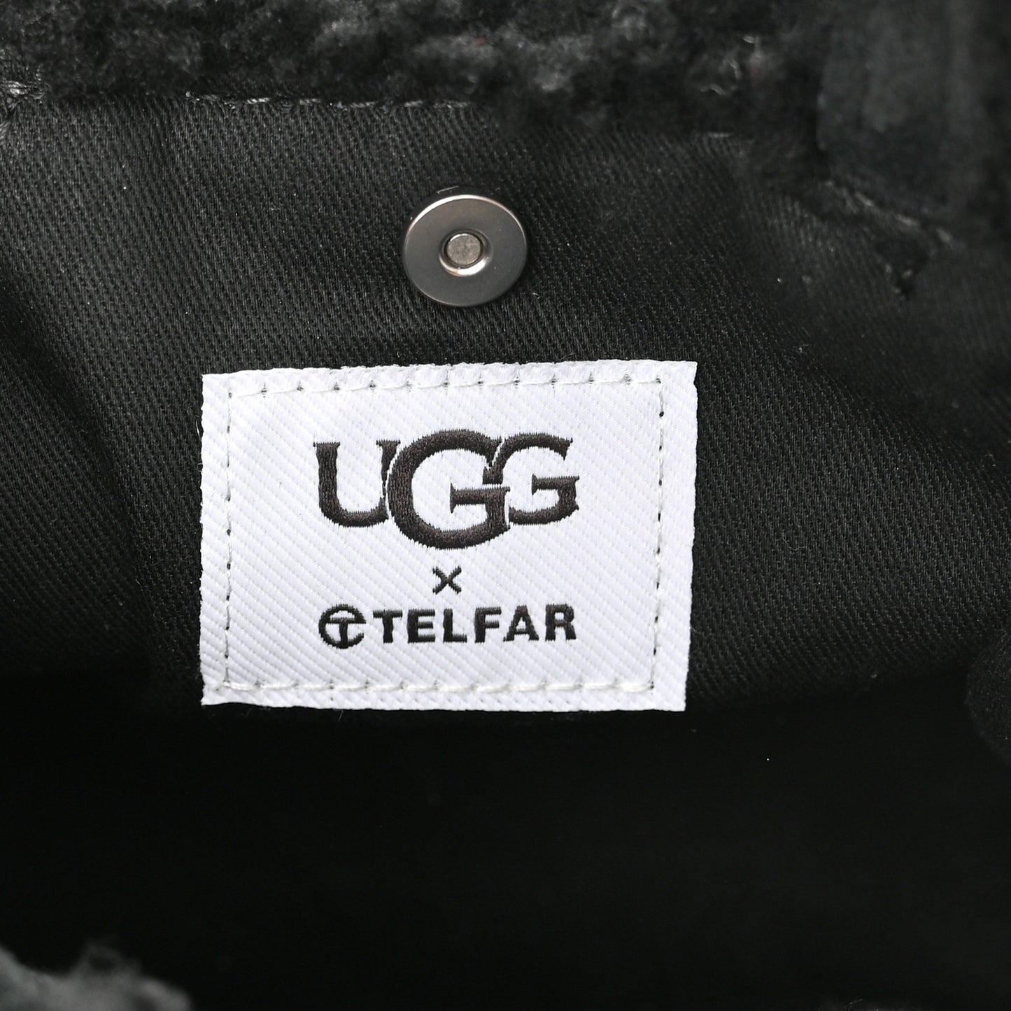 X UGG Suede Shearling Small Shopping Bag Black
