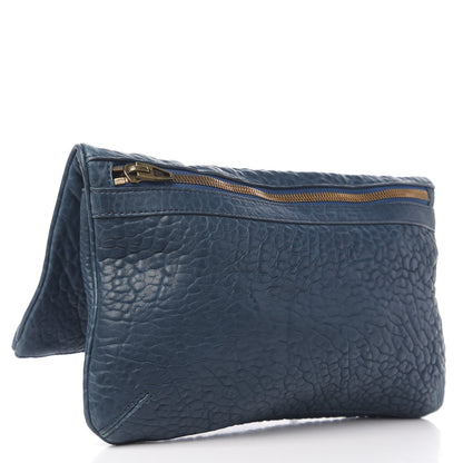 Alexander Wang Textured Lambskin Dumbo Fold Over Clutch Blue 2 of 10