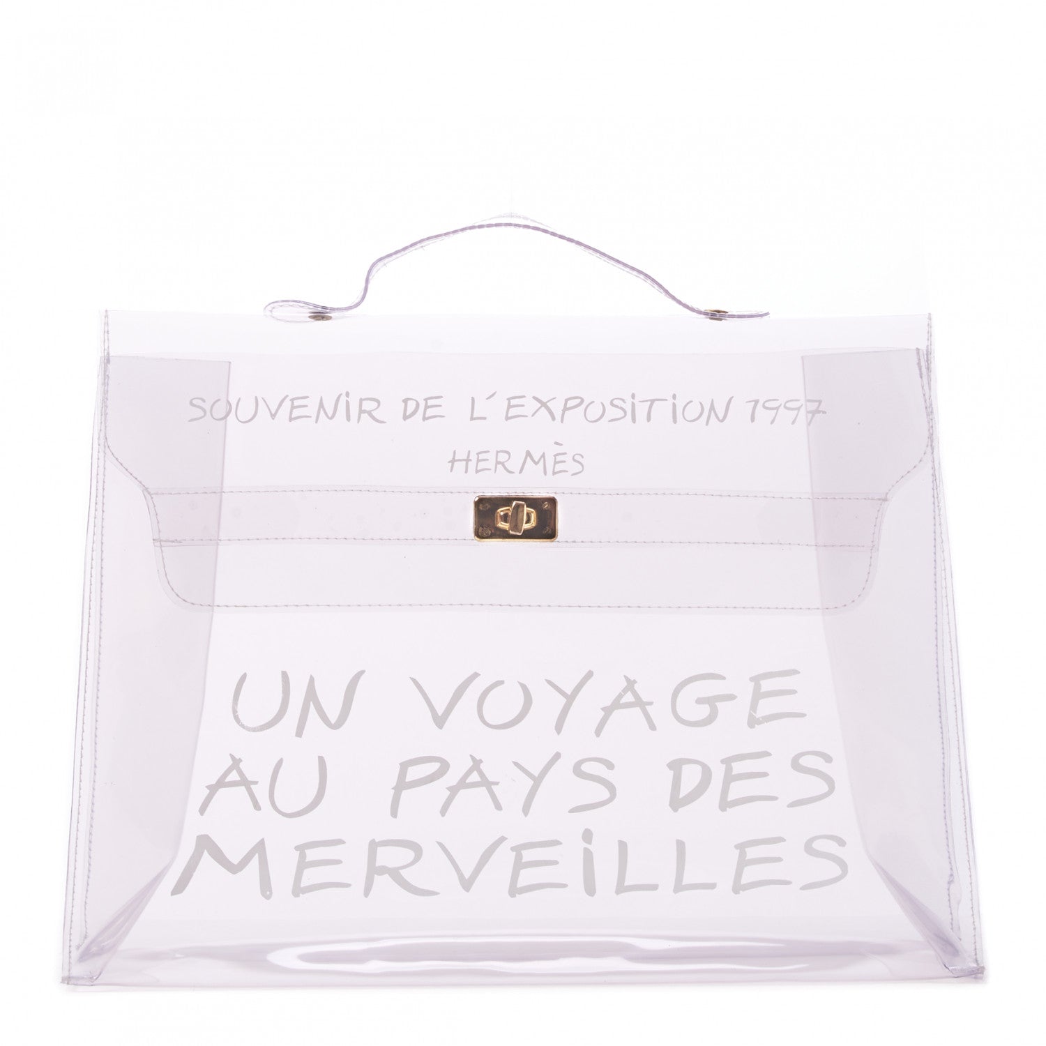 Hermes Vinyl Souvenir De L'Exposition Kelly Transparent 1 of 7