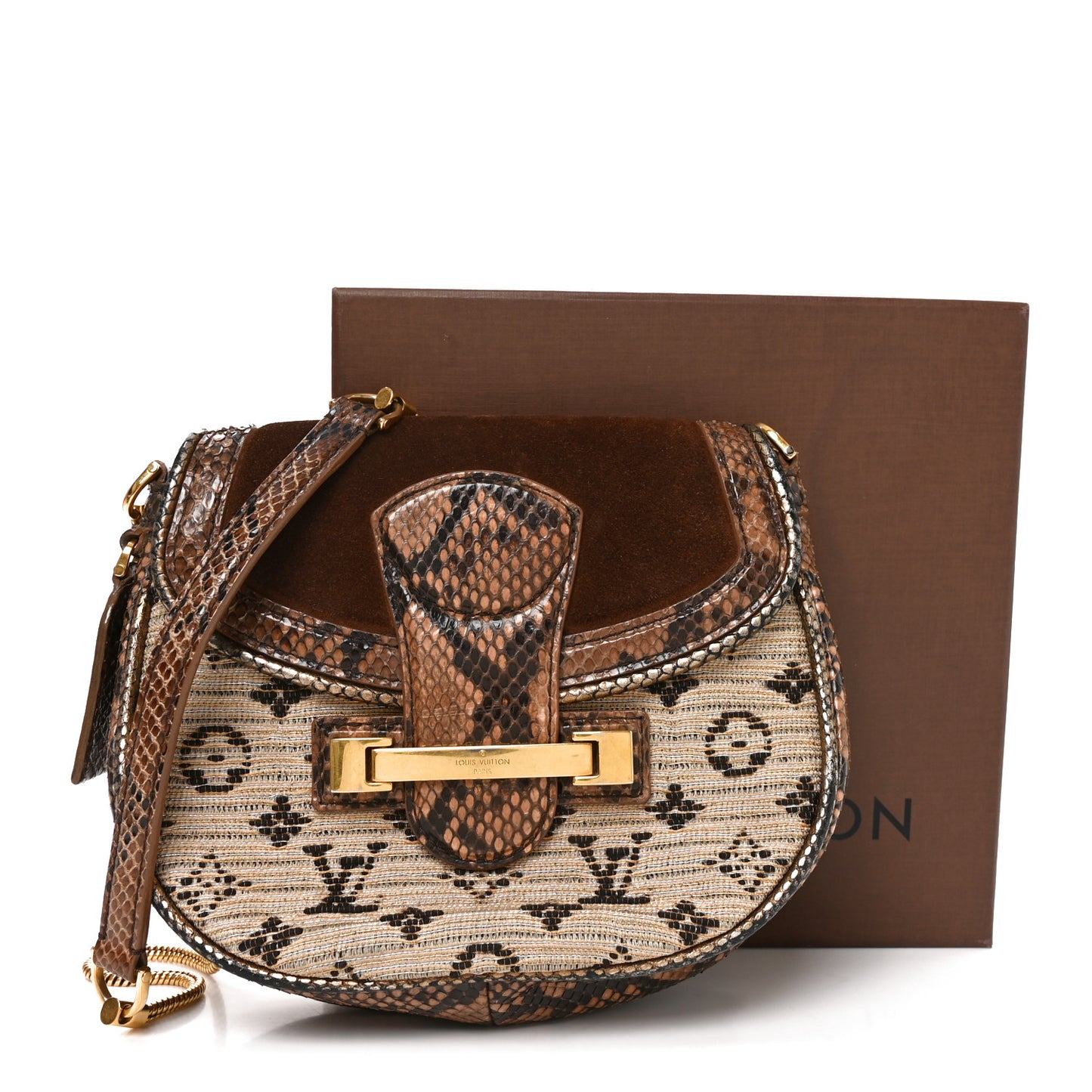Snakeskin Suede Monogram Empire Ponant Marron