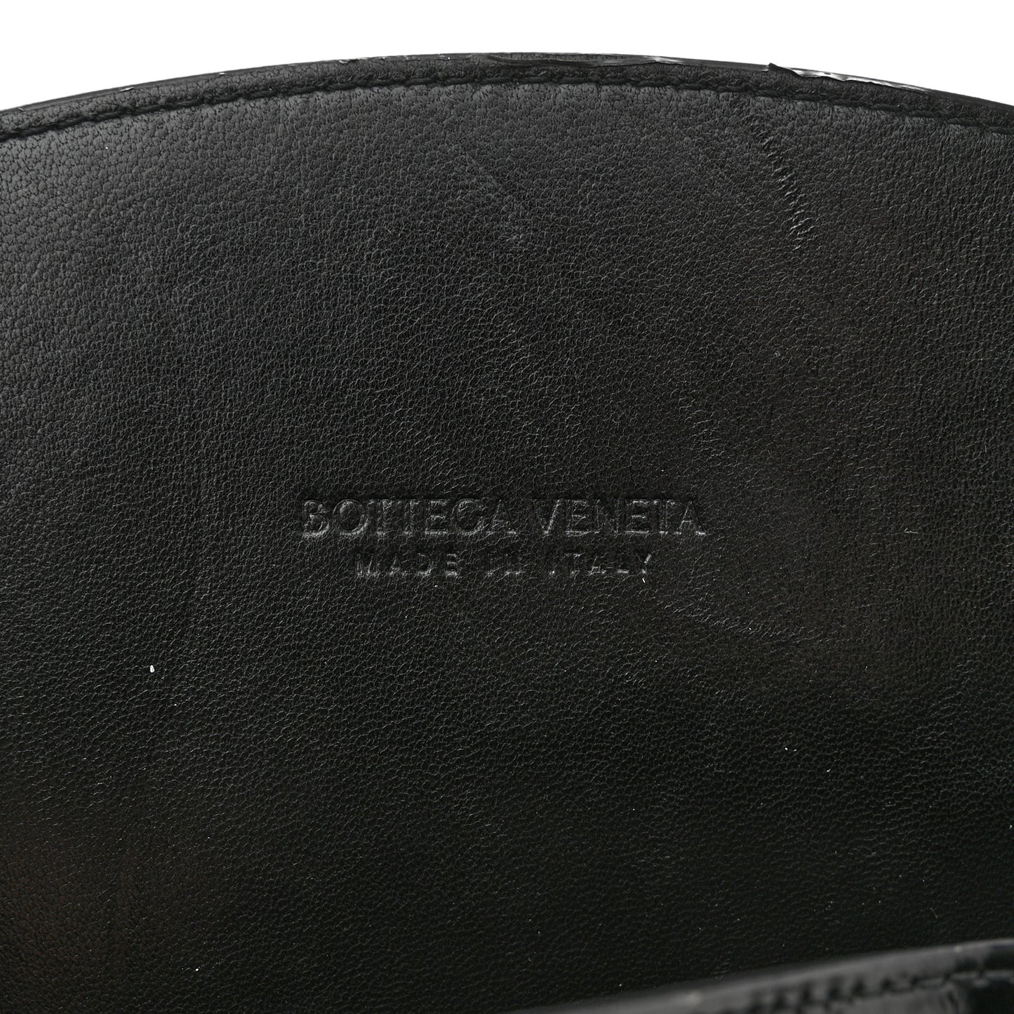 Patent Intrecciato Shoulder Bag Black