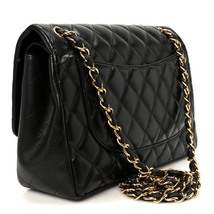 Chanel Lambskin Quilted Jumbo Double Flap Black 3 of 11