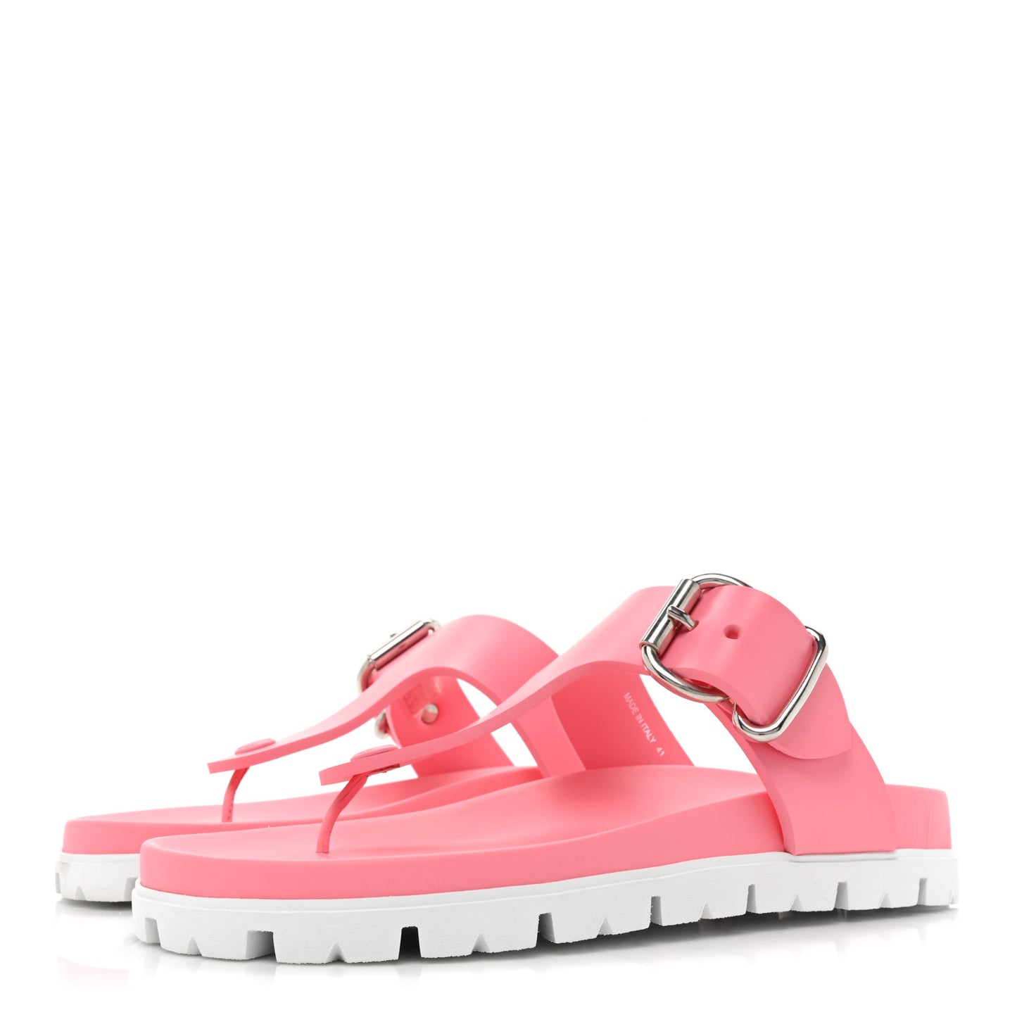 EVA Rubber Buckled Lug Sole 20mm Thong Sandals 41 Begonia