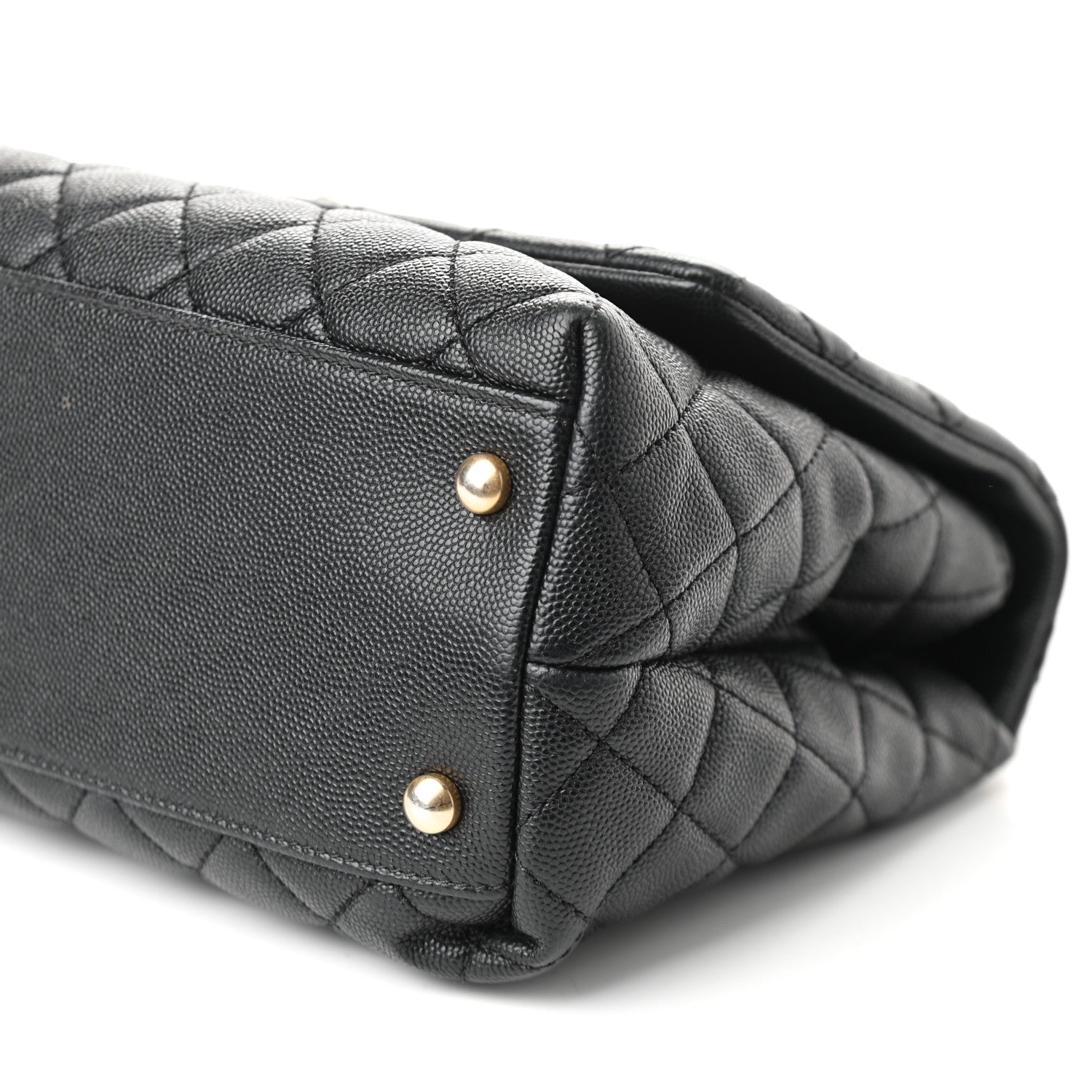 Chanel Caviar Elaphe Quilted Small Coco Handle Flap Black 8 of 9
