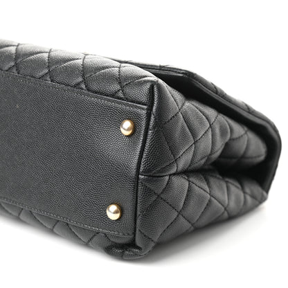 Chanel Caviar Elaphe Quilted Small Coco Handle Flap Black 8 of 9