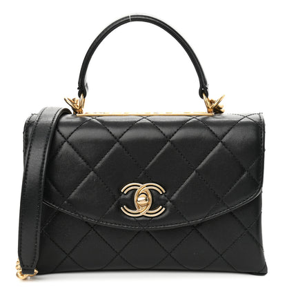 Chanel Lambskin Quilted Small Trendy Spirit Top Handle Bag Black 1 of 11