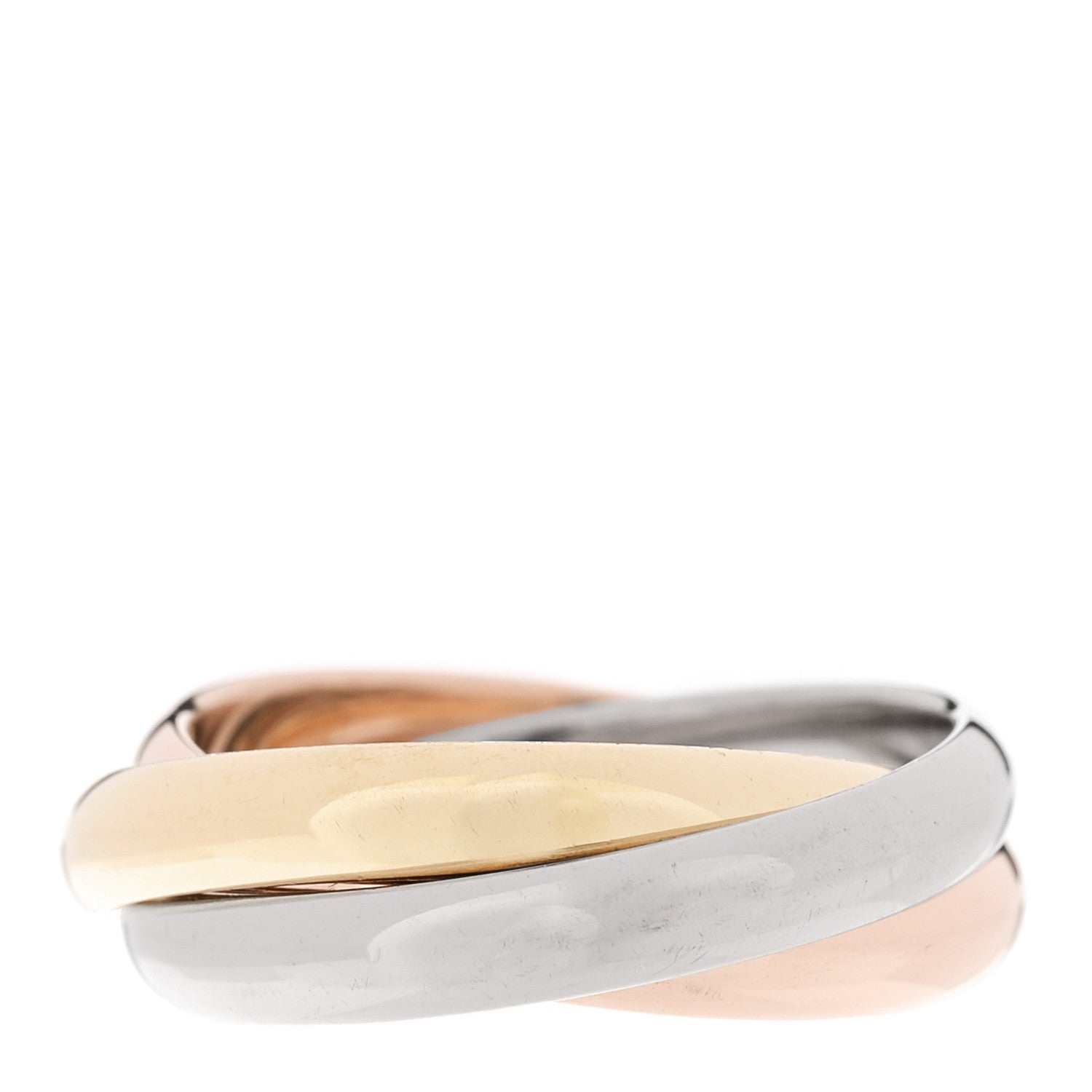 Cartier 18K Pink Yellow White Gold Classic Trinity Ring 53 6.5 3 of 5