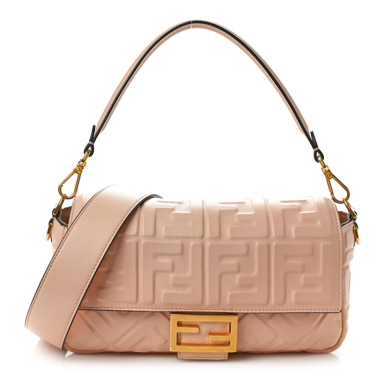 Nappa FF 1974 Embossed Baguette Rosa Quarzo