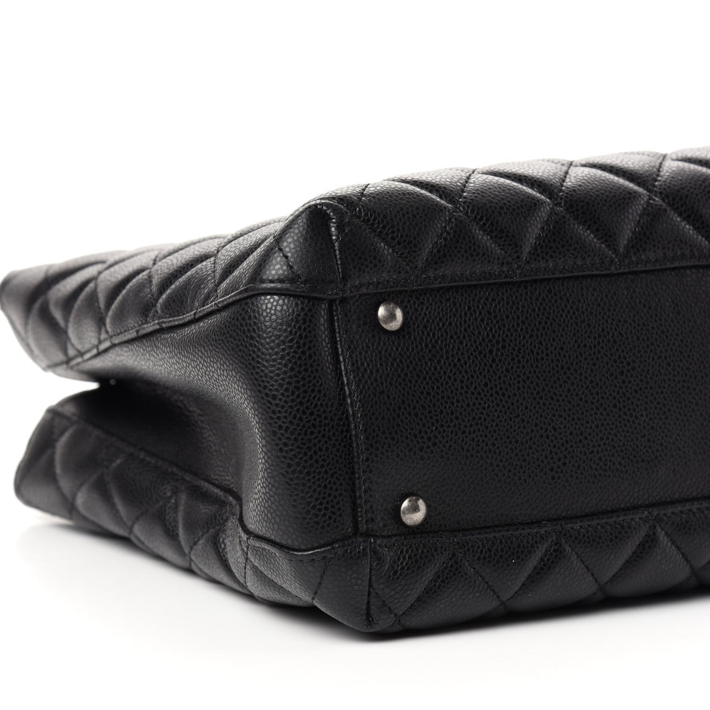Caviar Quilted City Shopping Tote Black