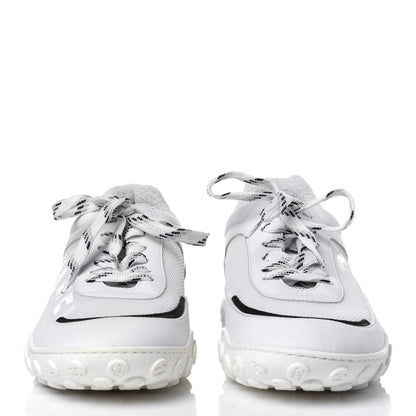 Chanel Calfskin Mesh Lycra Womens Logo Sneakers 39 White 2 of 11