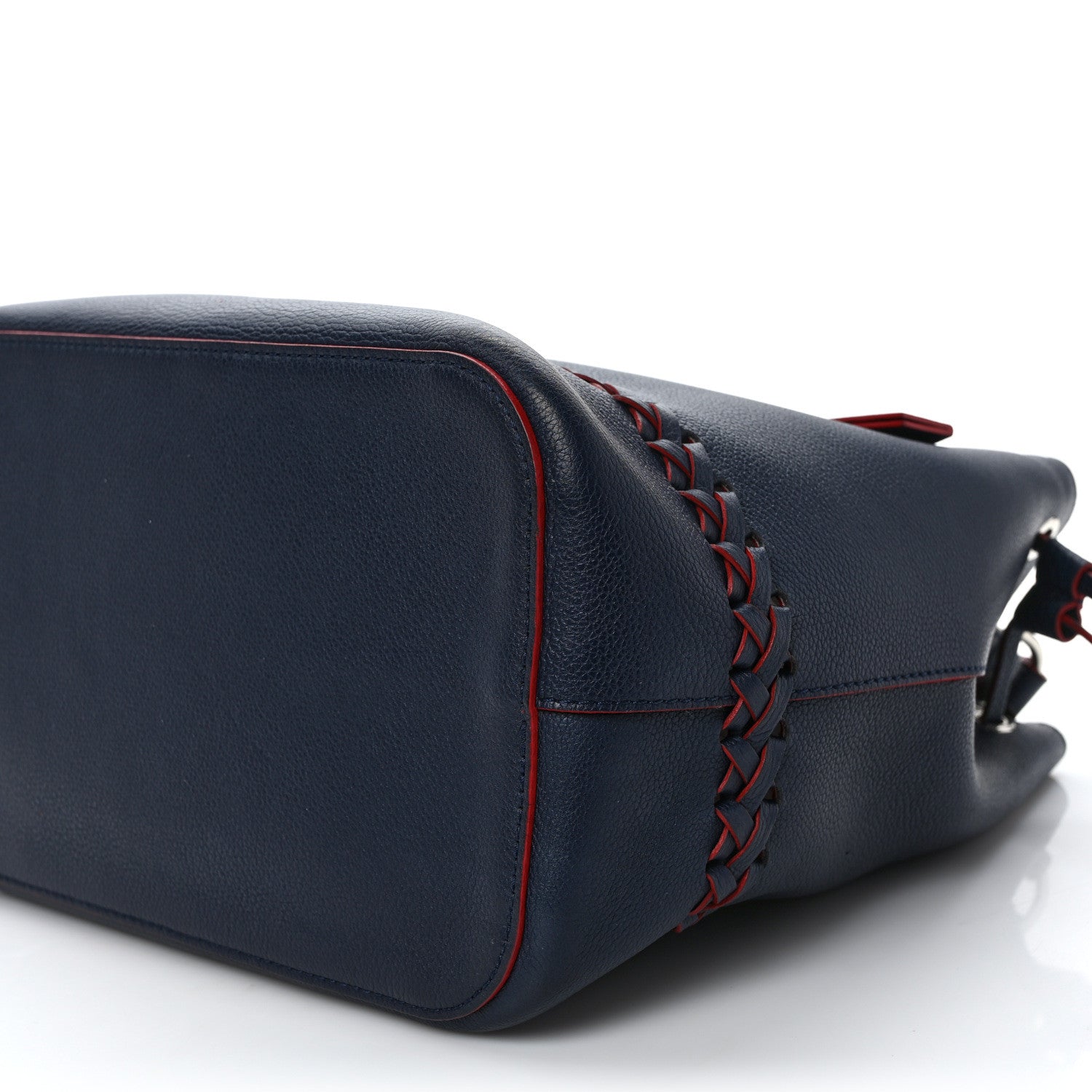 Louis Vuitton Soft Calfskin Braided Lockme Bucket Marine Rouge 8 of 8