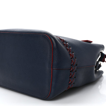 Louis Vuitton Soft Calfskin Braided Lockme Bucket Marine Rouge 8 of 8
