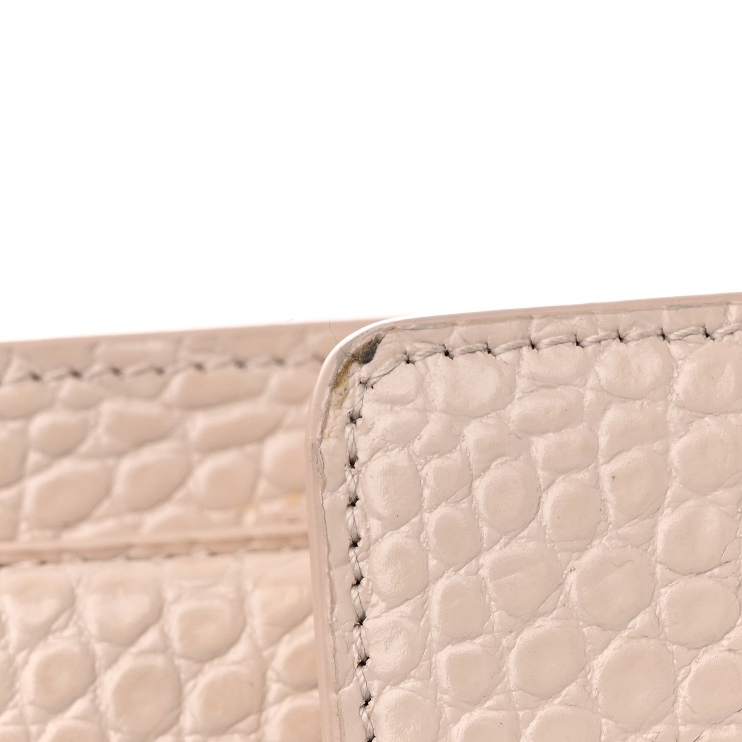 Saint Laurent Calfskin Crocodile Embossed Medium Monogram Sunset Dark Beige 24 of 30