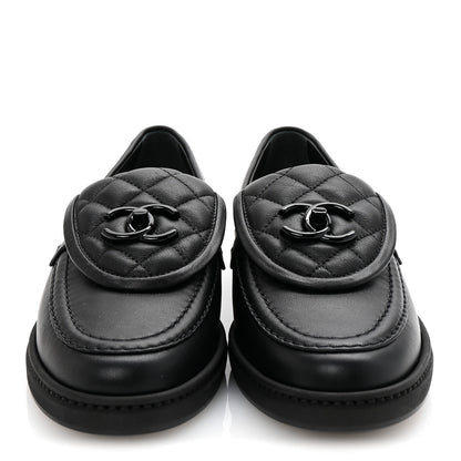 Chanel Lambskin Quilted CC Turnlock Loafers 36 Black 3 of 10