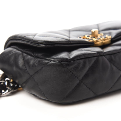 Chanel Goatskin Quilted Chanel 19 Waist Bag Black 6 of 11
