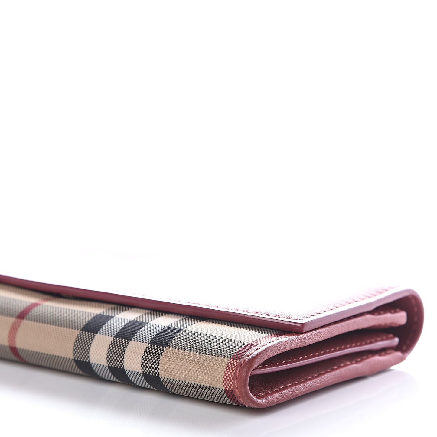 Calfskin Horseferry Check Porter Continental Wallet Copper Pink