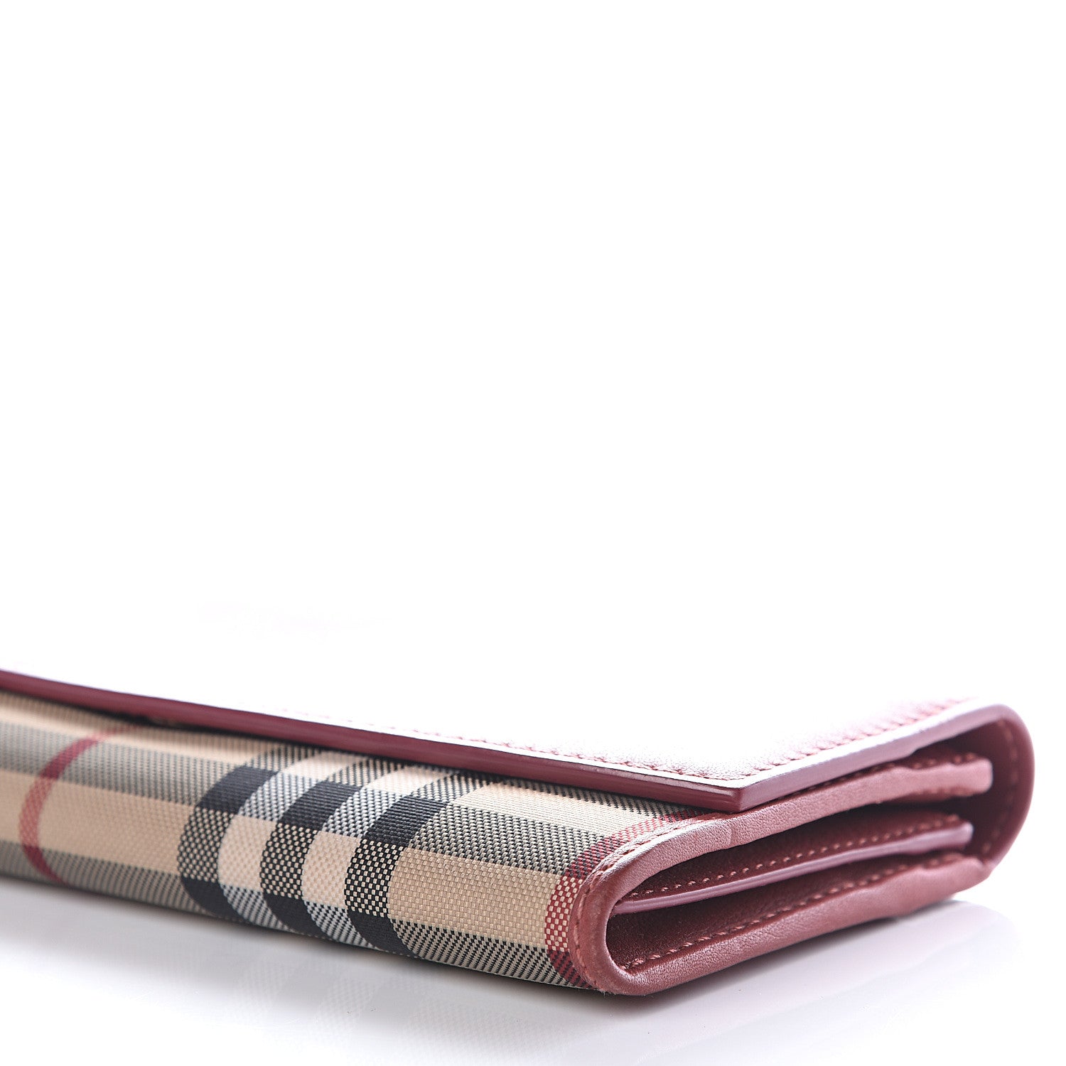 Burberry Calfskin Horseferry Check Porter Continental Wallet Copper Pink 7 of 8