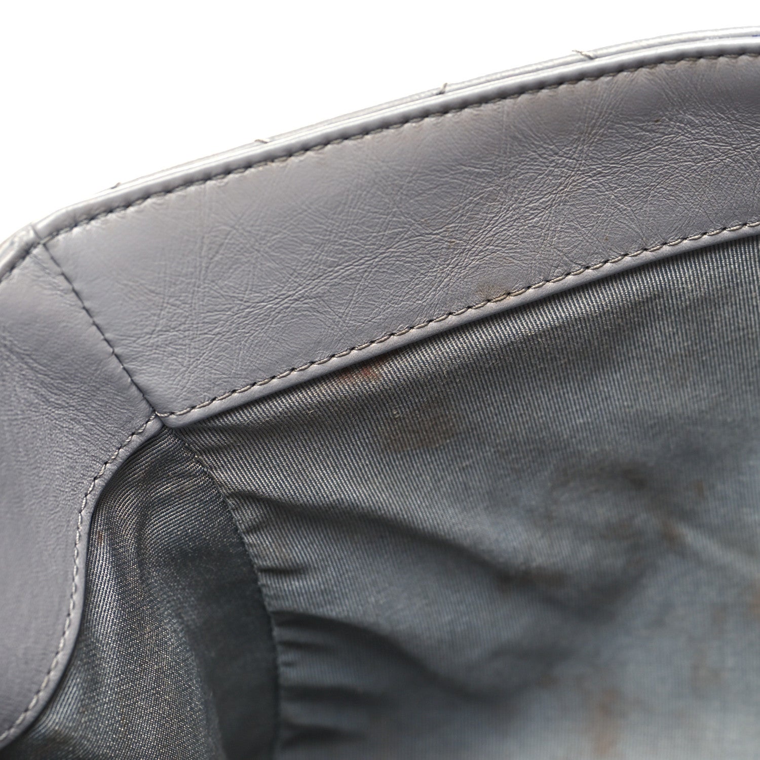 Chanel Crumpled Calfskin Large Chain All Over Flap Grey 12 of 13