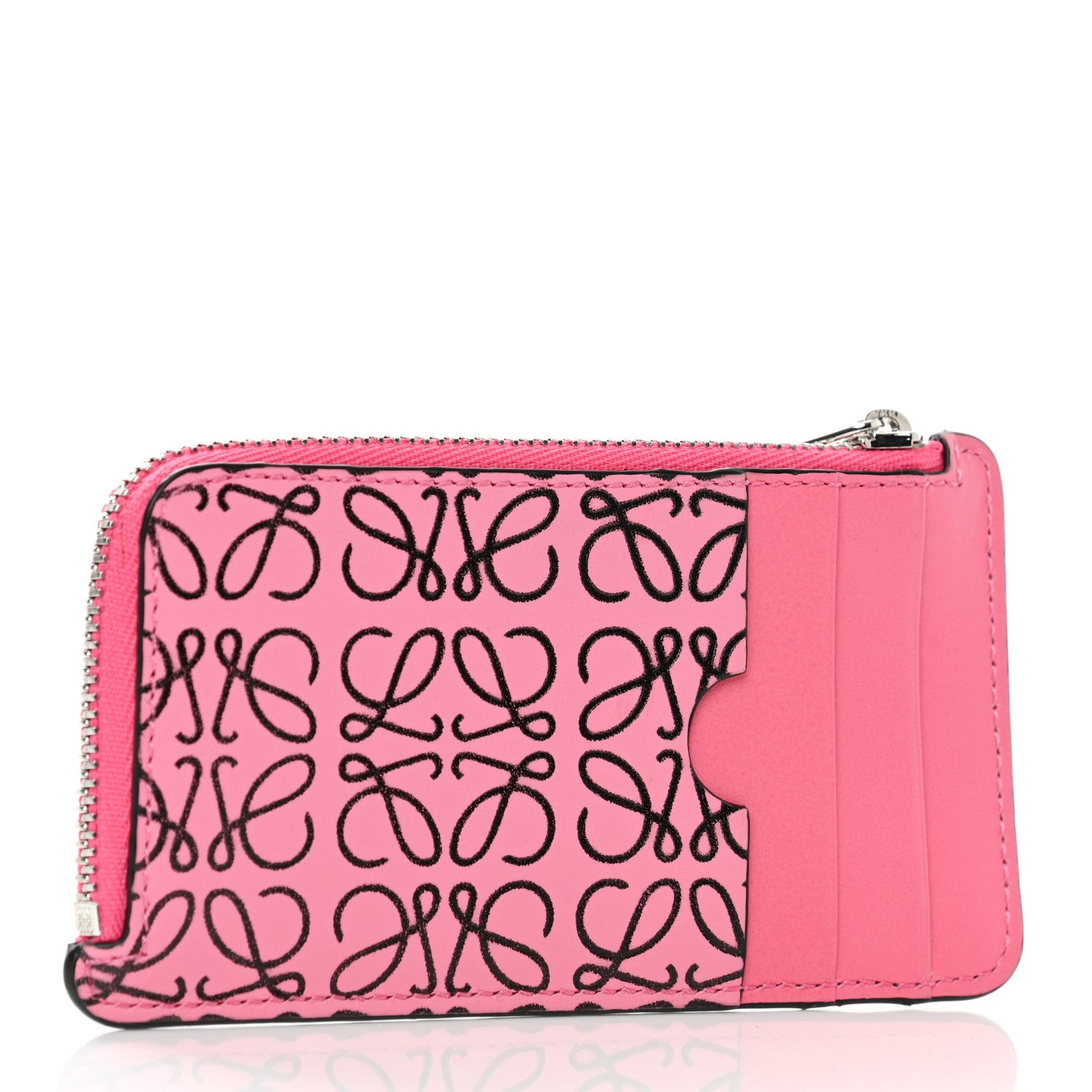 Loewe Calfskin Anagram Coin Card Holder Wild Rose 3 of 7