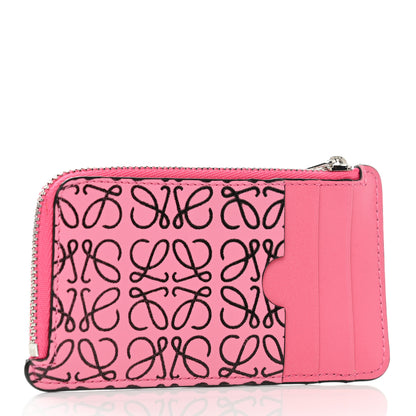 Loewe Calfskin Anagram Coin Card Holder Wild Rose 3 of 7