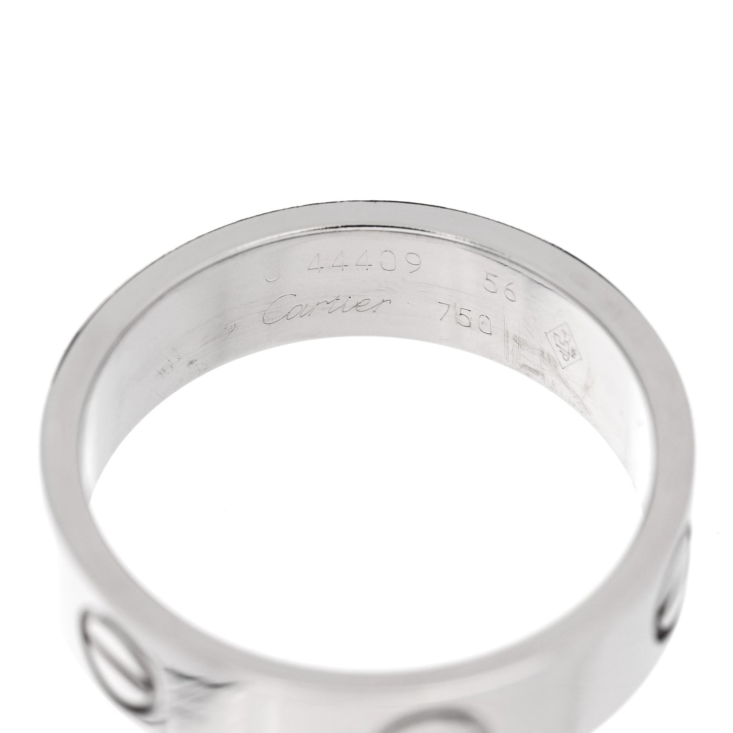 18K White Gold 5.5mm LOVE Ring 56 7.5