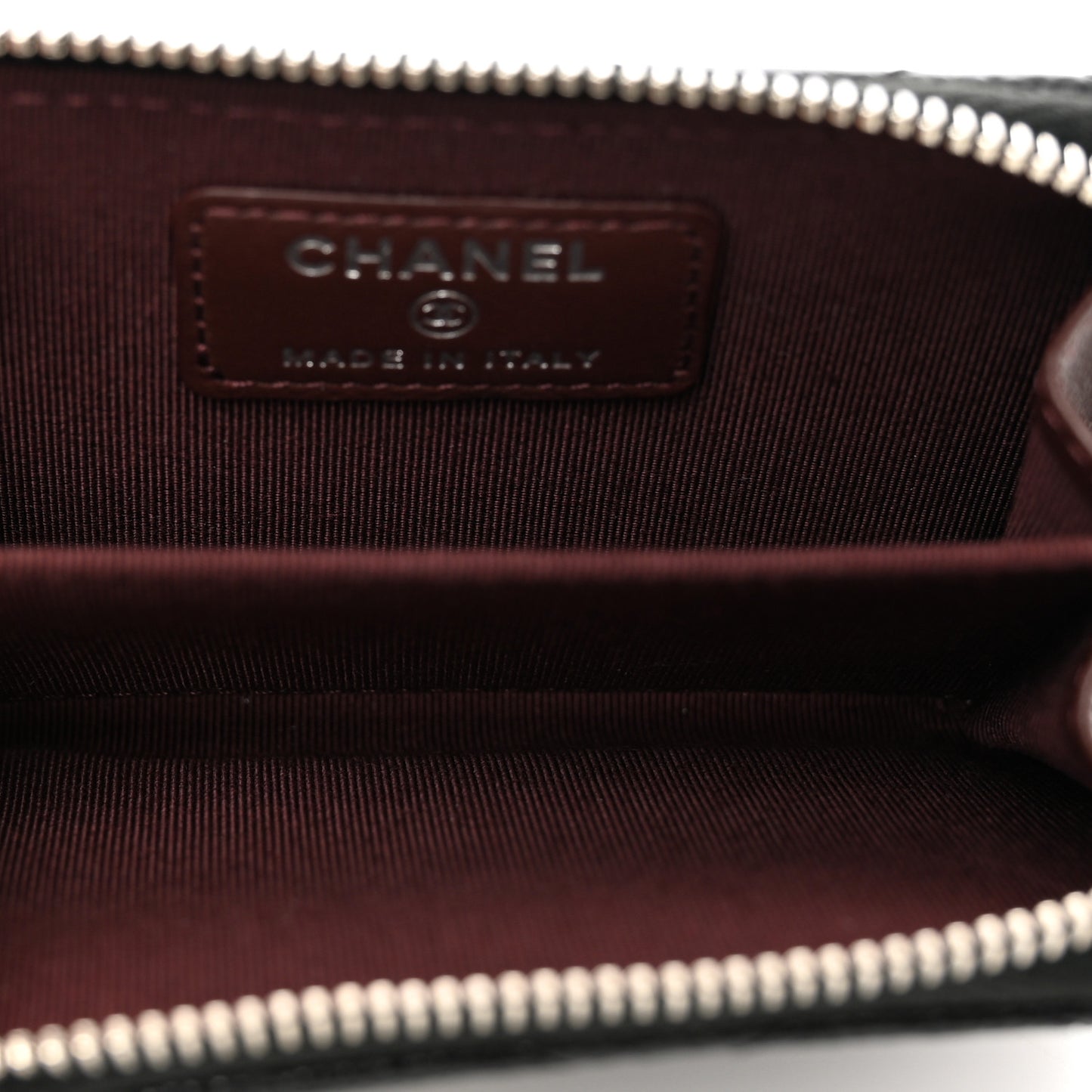 Caviar Quilted Zip Card Holder Black