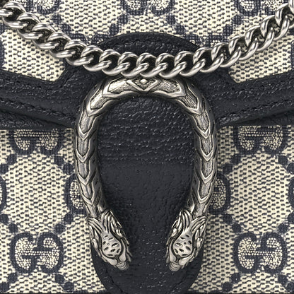 Gucci GG Supreme Monogram Textured Dollar Calfskin Super Mini Dionysus Shoulder Bag Beige Blue 7 of 11