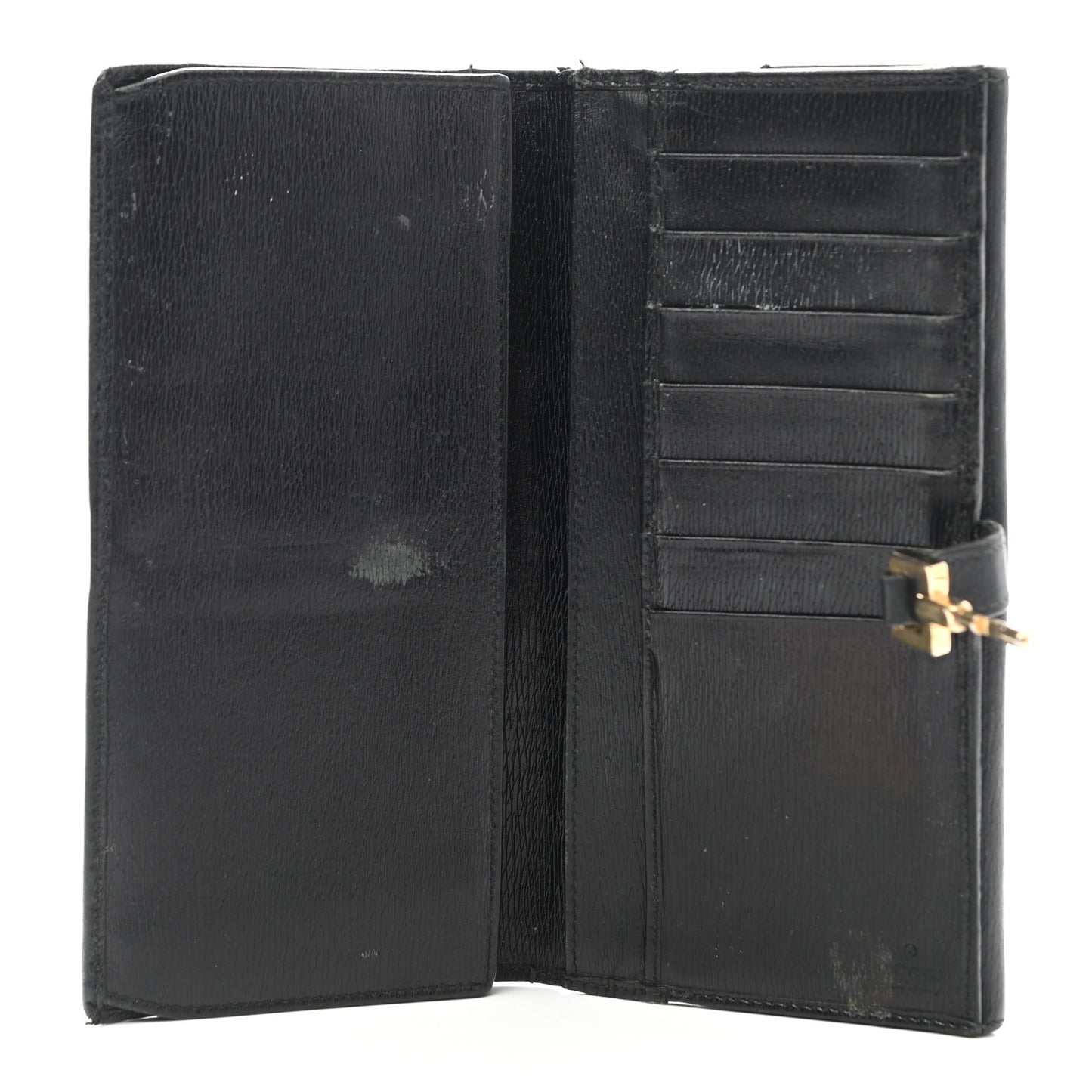 Calfskin Continental Bardot Wallet Black