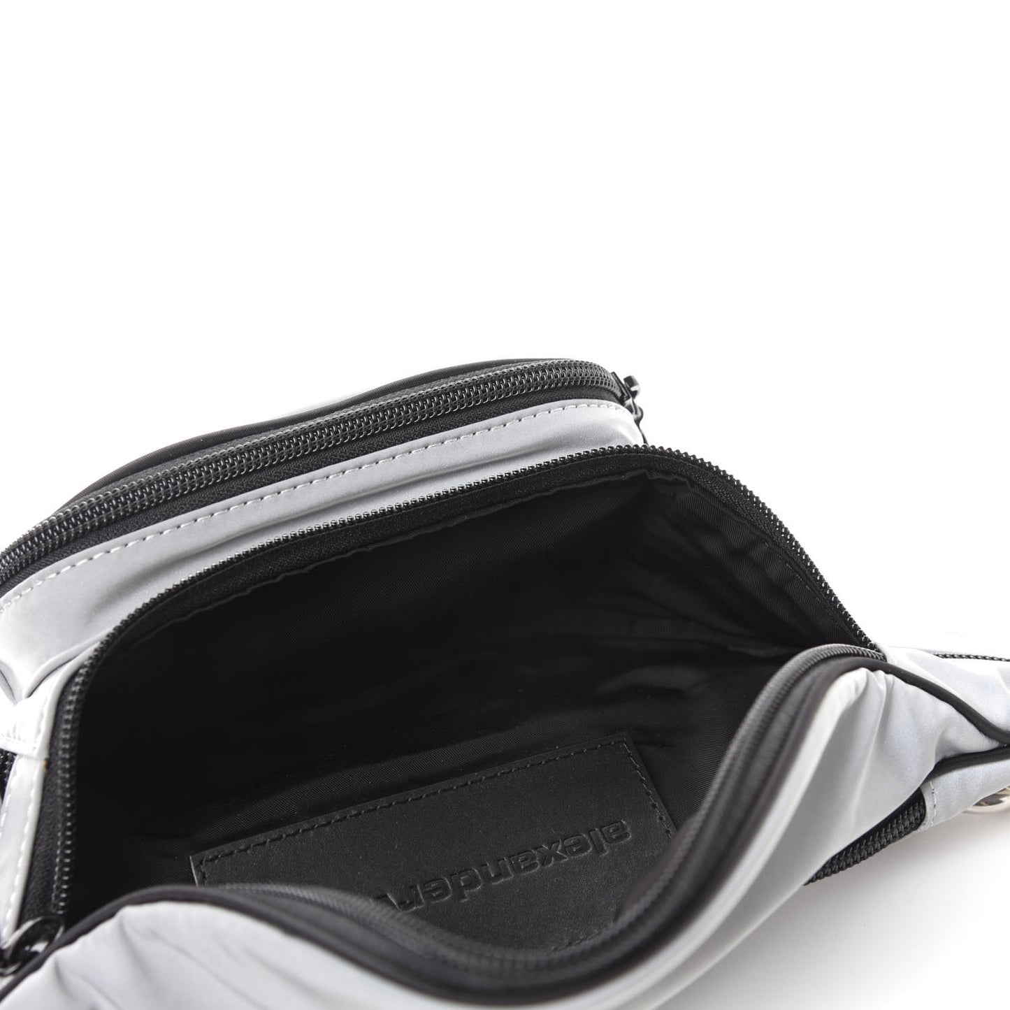 Nylon Logo Printed Attica Belt Bag Reflective Silver