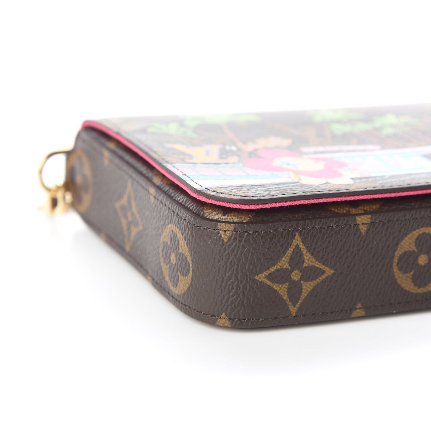 Monogram 2021 Christmas Animation Hollywood Pochette Felicie Chain Wallet Fuchsia