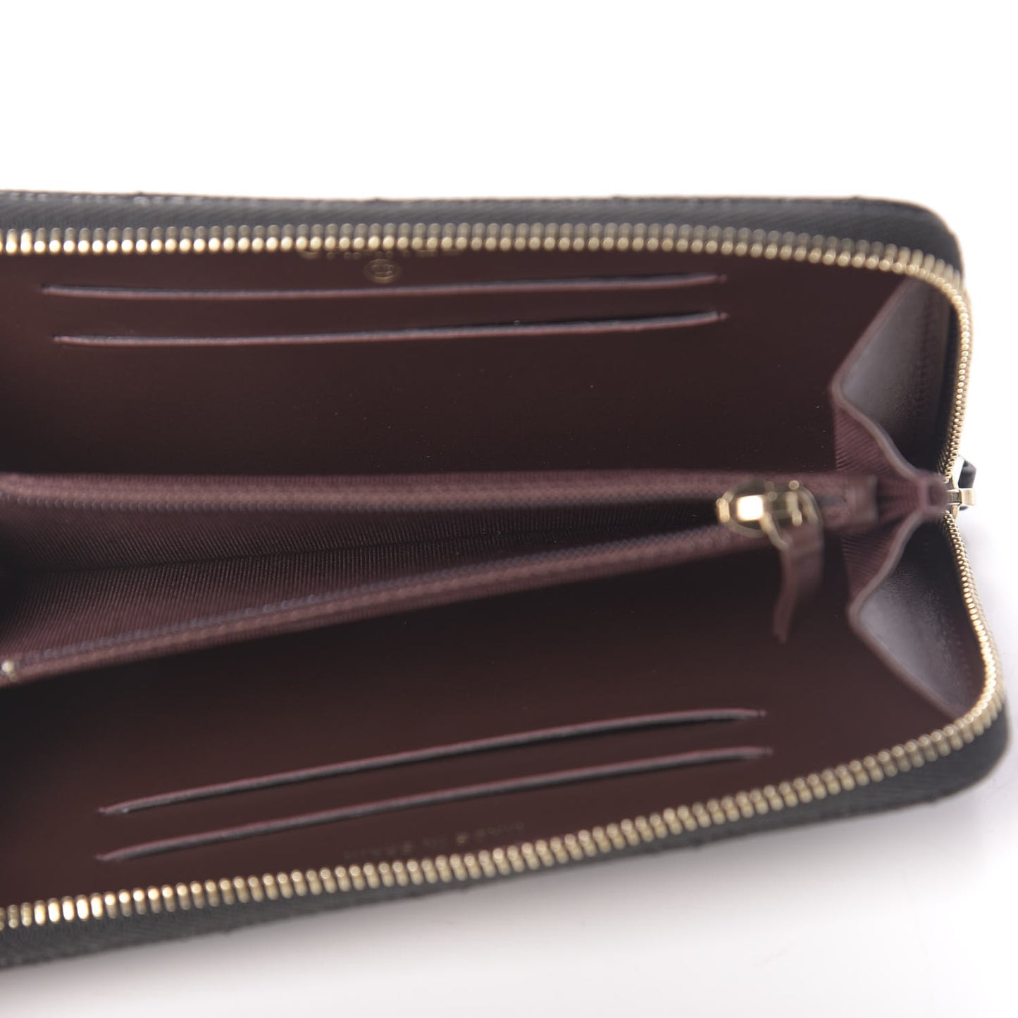 Caviar Quilted Small Zip Around Wallet Black