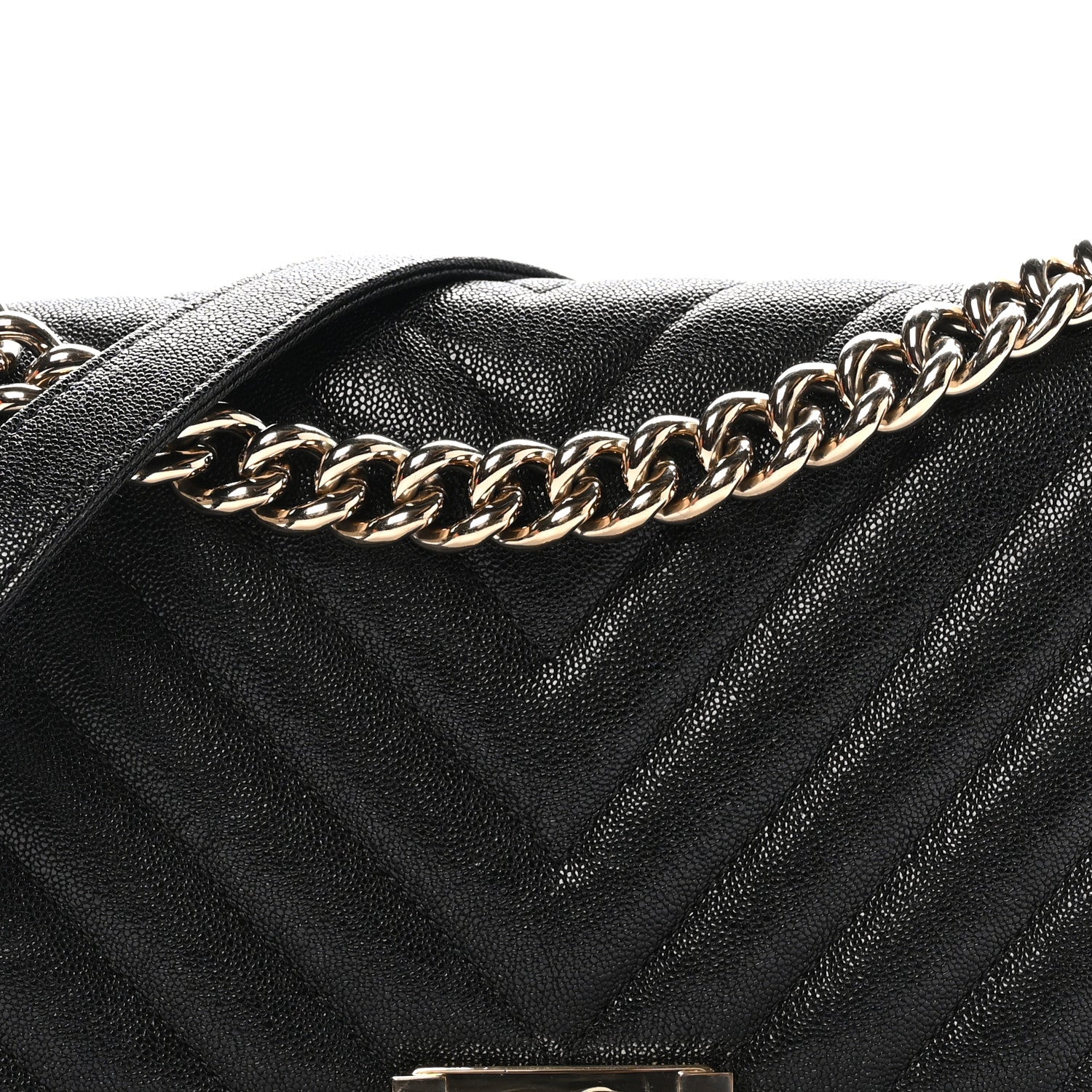 Chanel Caviar Chevron Quilted Medium Boy Flap Black 8 of 10