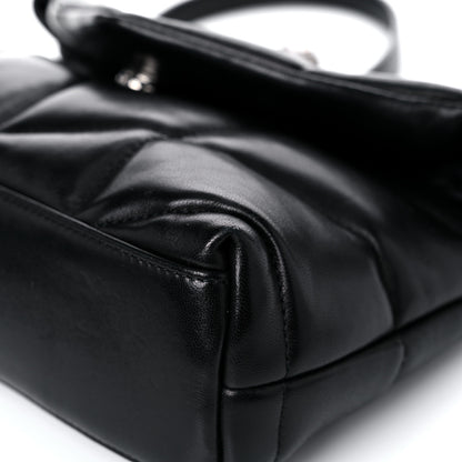Saint Laurent Lambskin Quilted Toy Loulou Puffer Monogram Chain Satchel Black 9 of 12