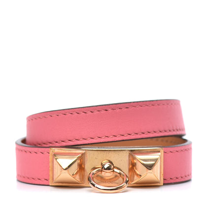 Hermes Swift Rivale Double Tour Bracelet S Rose Azalee 1 of 6