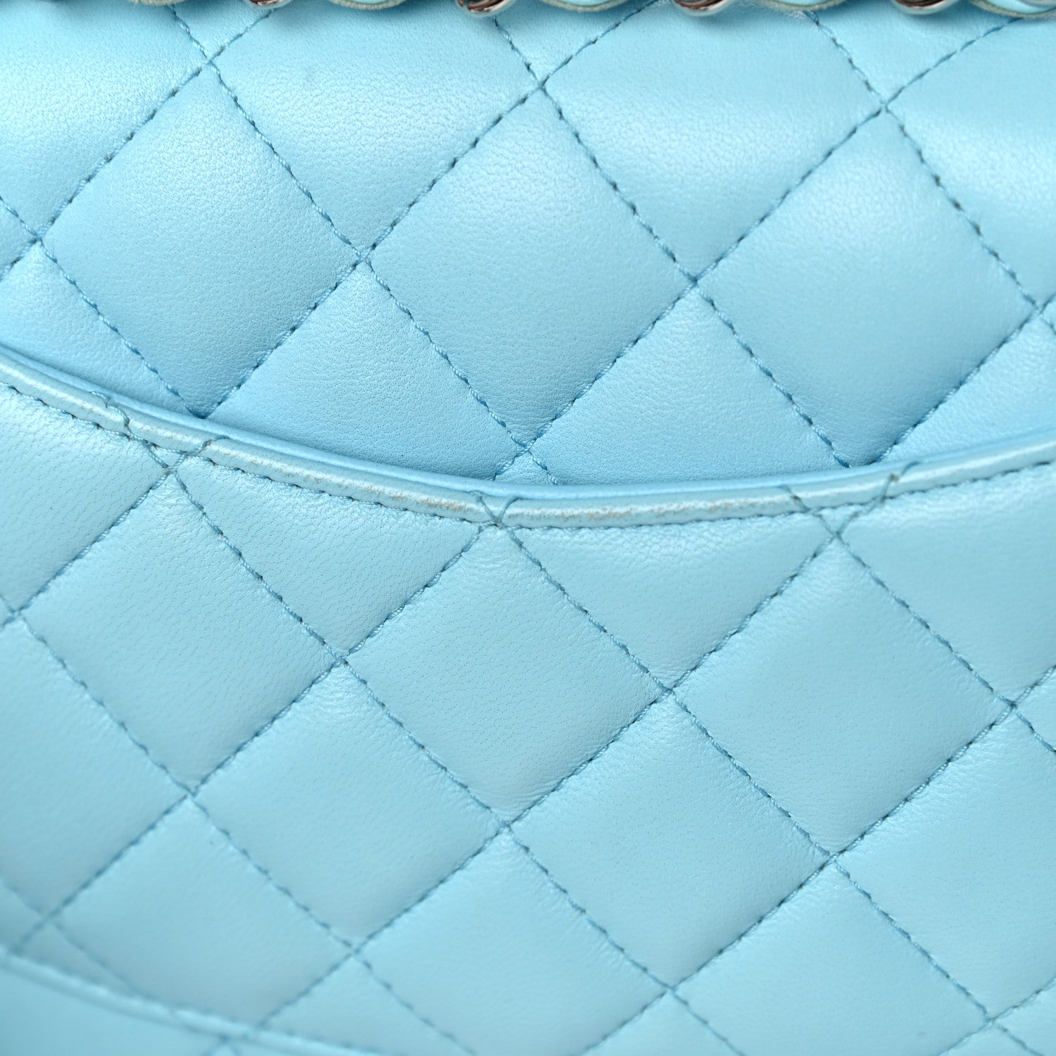Chanel Lambskin Quilted Mini Rectangular Flap Neon Blue 11 of 15