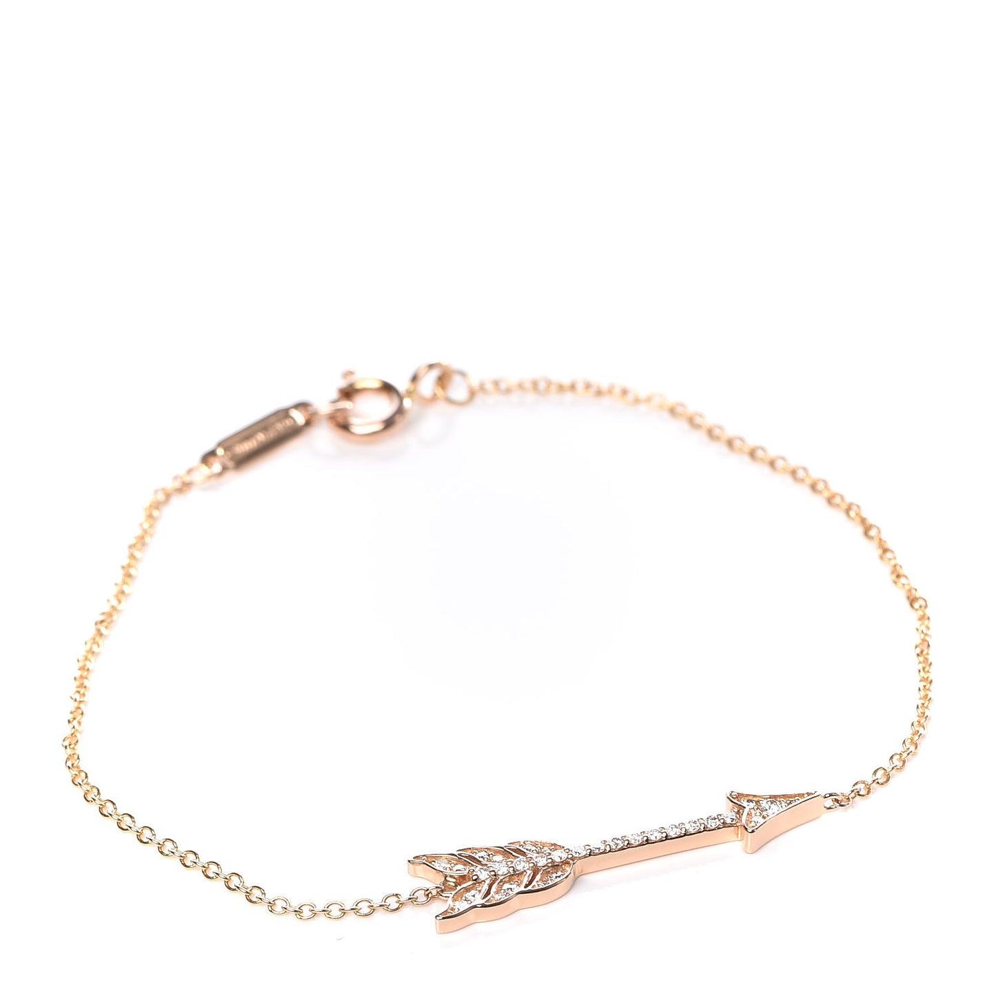 18K Rose Gold Diamond Arrow Bracelet