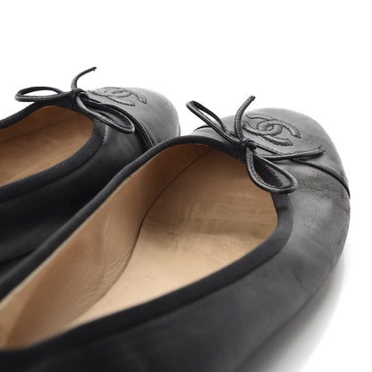 Chanel Lambskin Cap Toe Ballerina Flats 39.5 Black 9 of 10