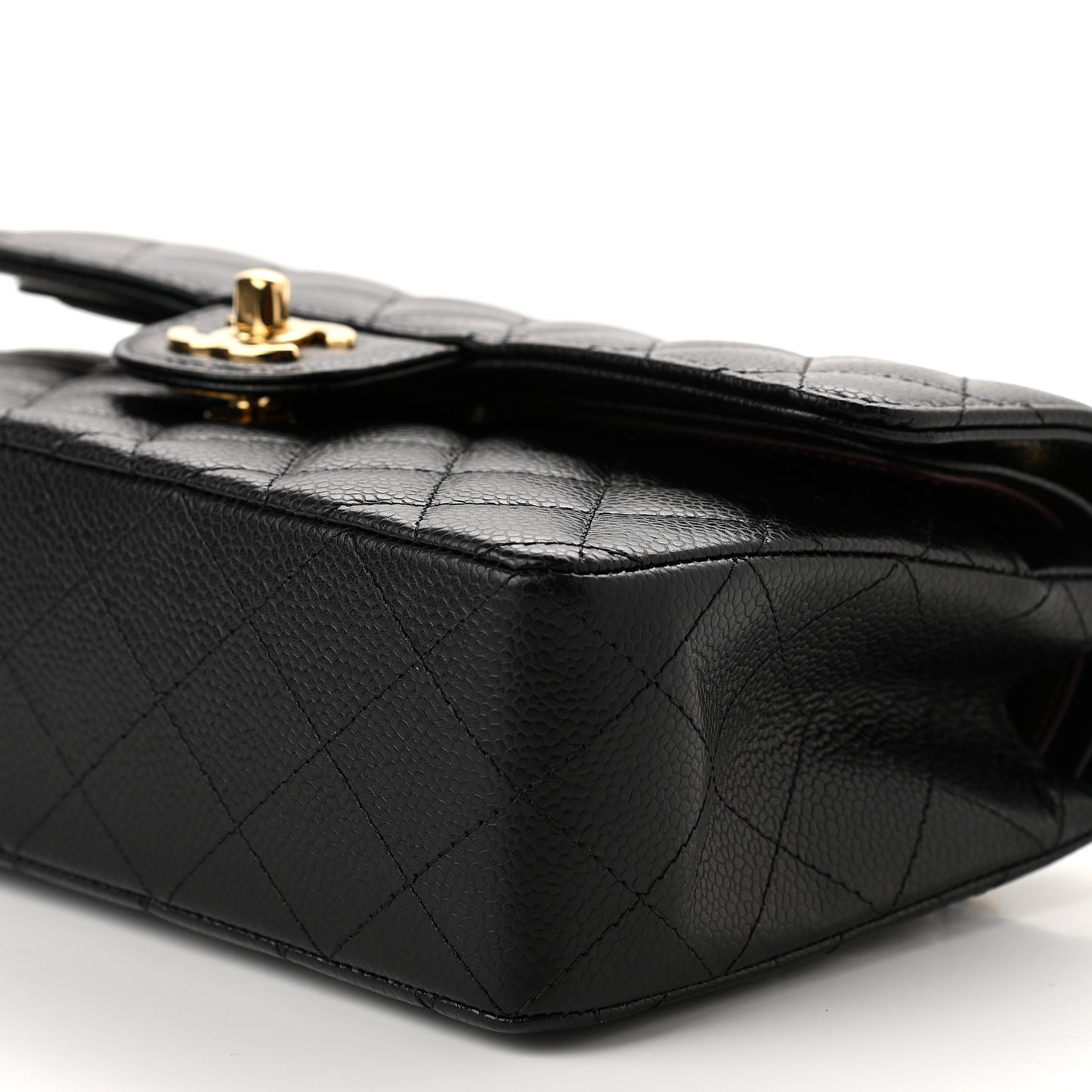Caviar Quilted Small Double Flap Black