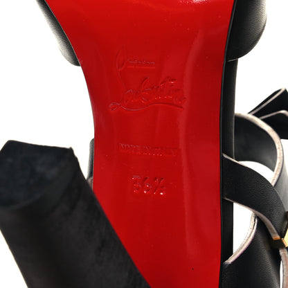 Christian Louboutin Nappa Bow Open Toe Sandals 36.5 Black 6 of 7