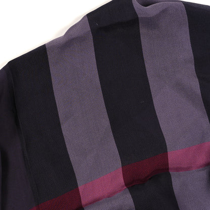 Burberry Satin Silk Mega Check Scarf Regency Purple 4 of 4