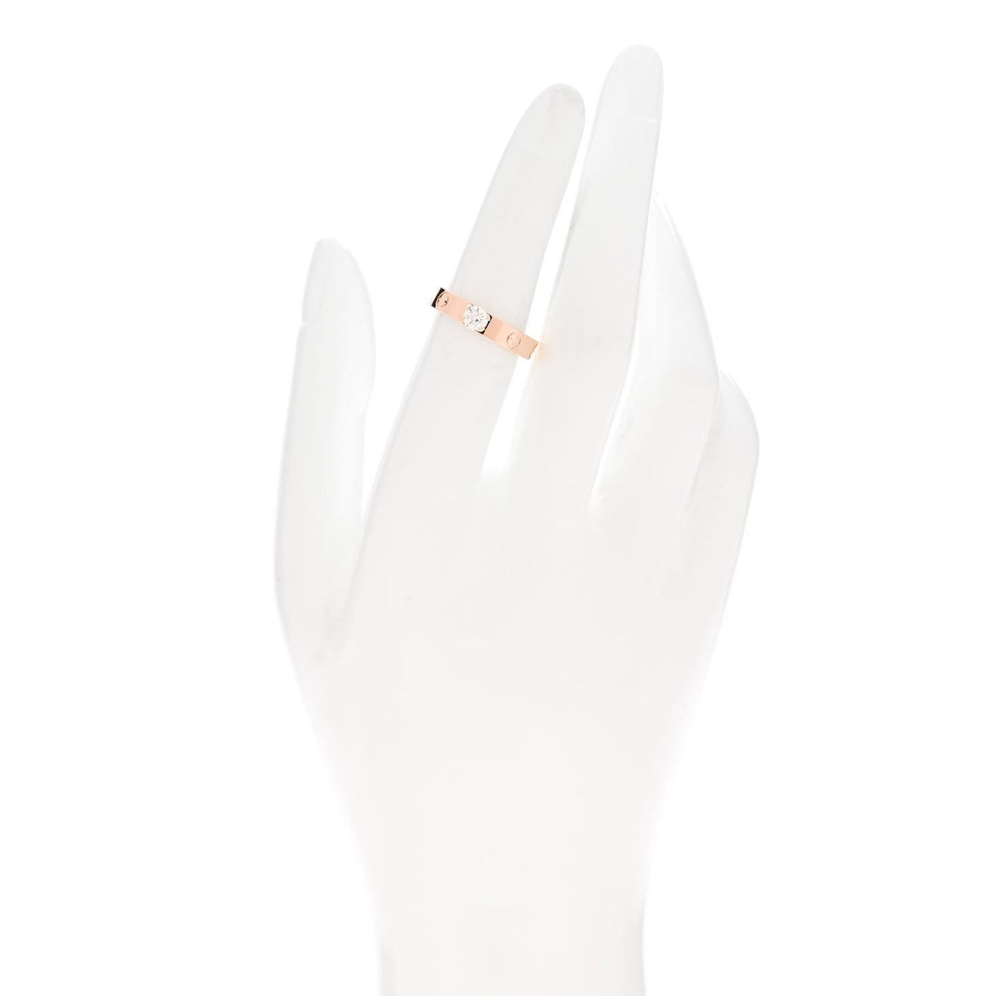 18K Pink Gold Diamond .25ct LOVE Solitaire Engagement Ring 52 6