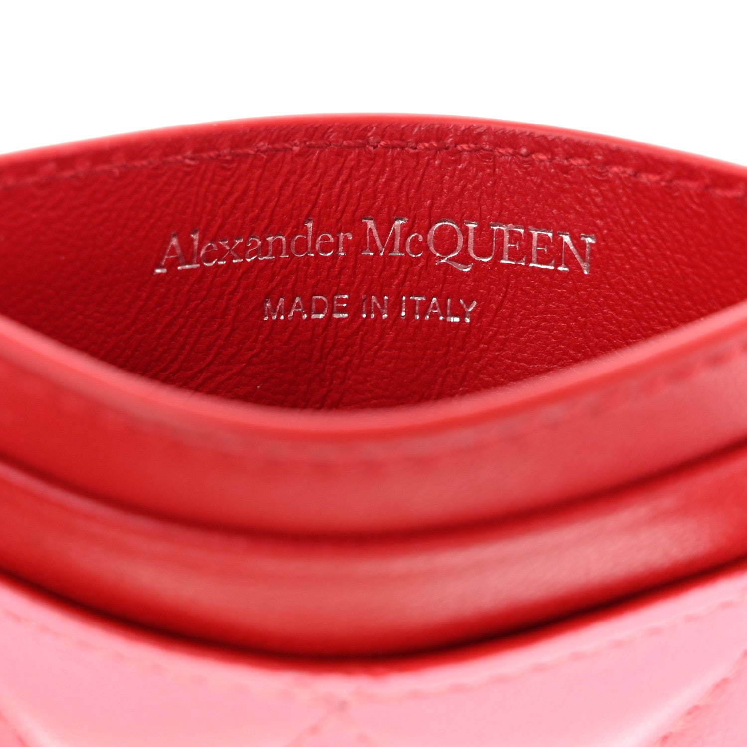 Alexander McQueen Lambskin Quilted Skull Card Holder Pastel Pink 6 of 9