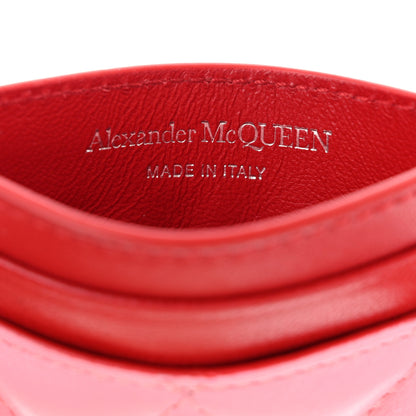Alexander McQueen Lambskin Quilted Skull Card Holder Pastel Pink 6 of 9