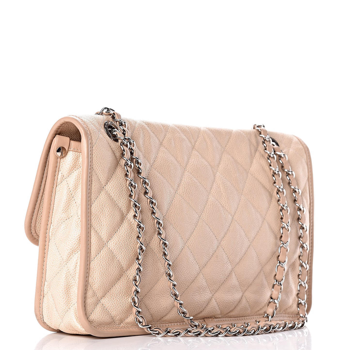 Caviar French Riviera Large Flap Beige