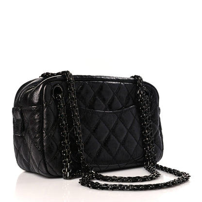 Chanel Metallic Aged Calfskin Quilted Medium Reissue Camera Case Black 3 of 8