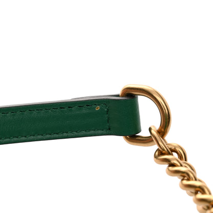 Gucci Calfskin Matelasse Small GG Marmont Chain Shoulder Bag Emerald Green 12 of 13